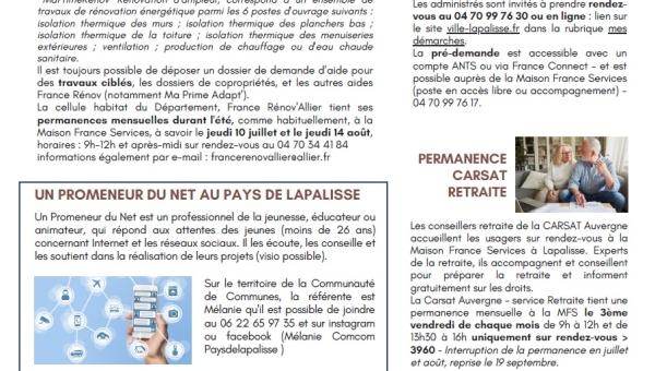 Lettre d'informations 2025 - N°21 Maison France Services Pays de Lapalisse 